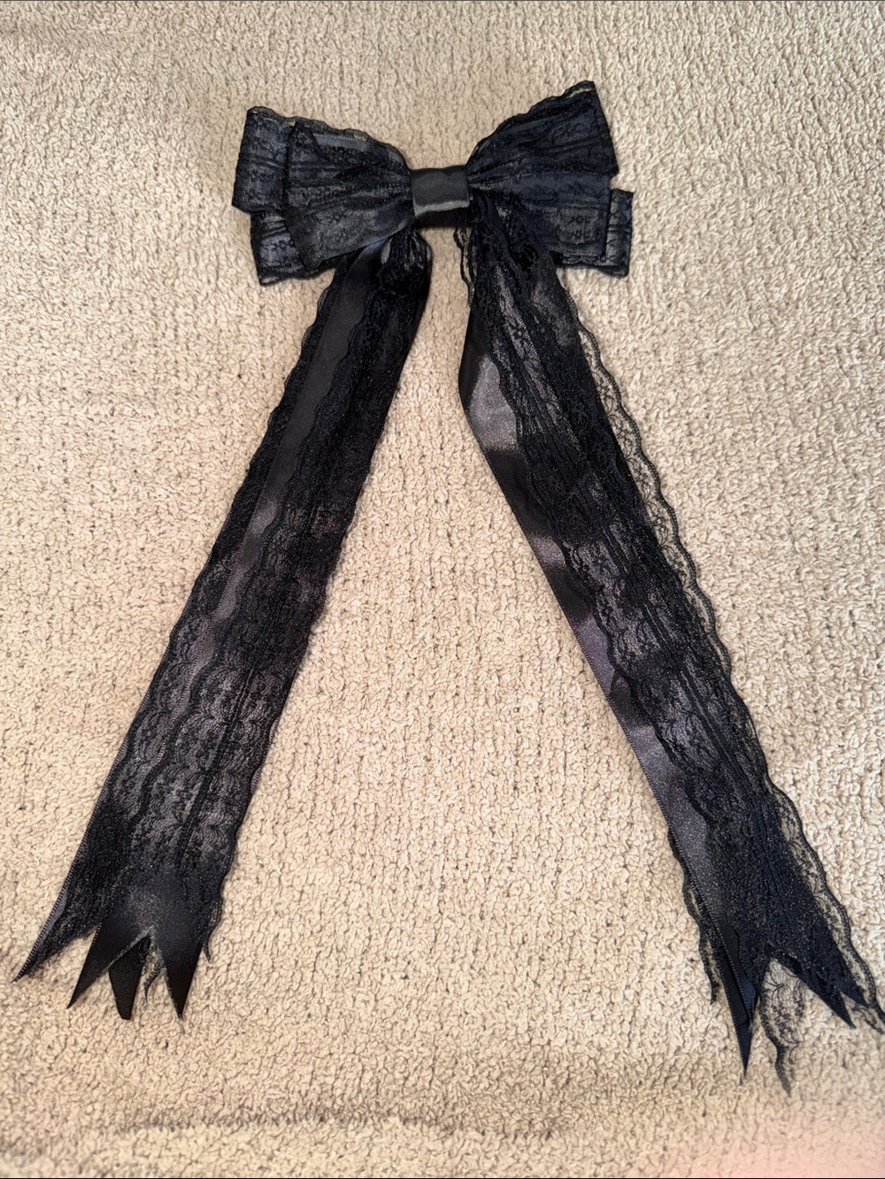 Black Lace Ribbon Bow Hair Accessory